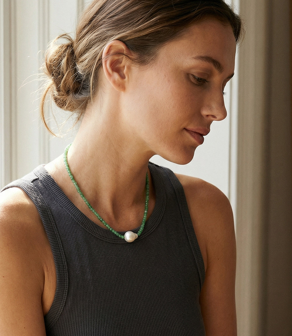 Beaded Pearl Necklace
