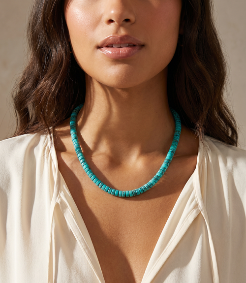 Beaded Prince Turquoise Stone Necklace
