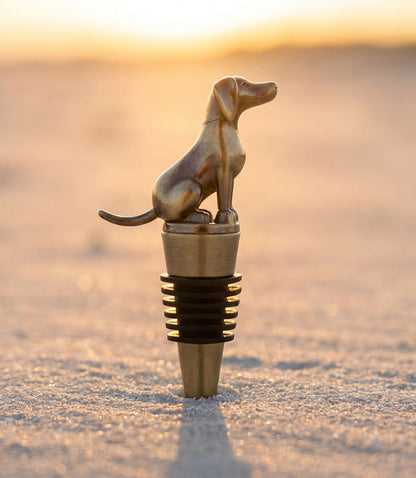 Bronze Dog Bottle Stopper