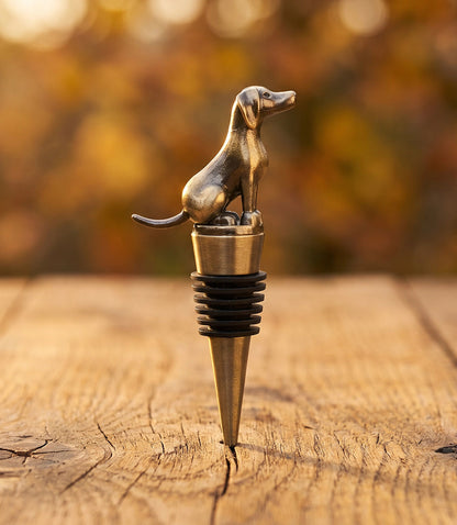 Bronze Dog Bottle Stopper