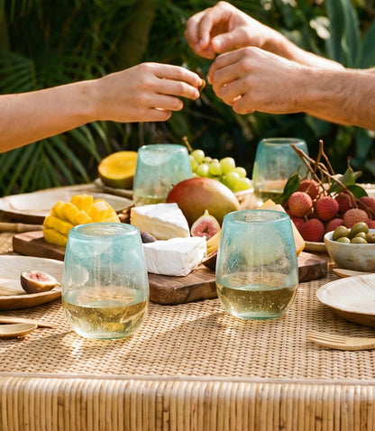 Coastal Mirage Stemless Wine Glasses, Set Of 2