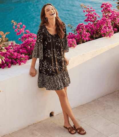 Contrast Ruffle Hem Dress
