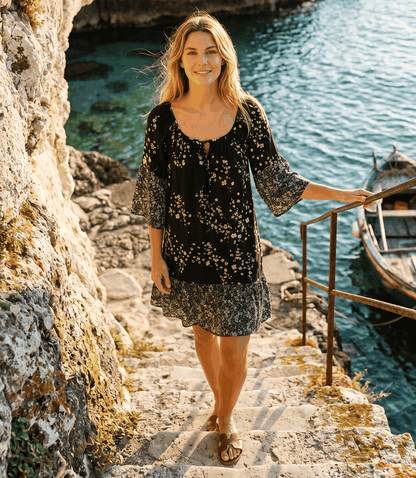 Contrast Ruffle Hem Dress