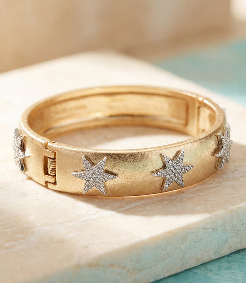 Crystal Starburst Bangle Bracelet