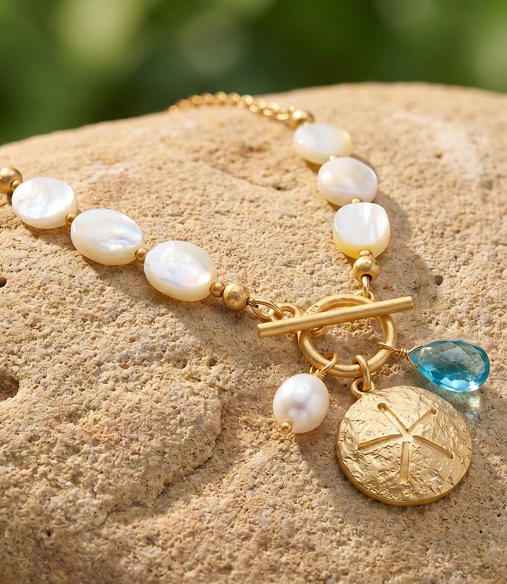 Sand Dollar Charm Toggle Necklace