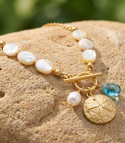Sand Dollar Charm Toggle Necklace