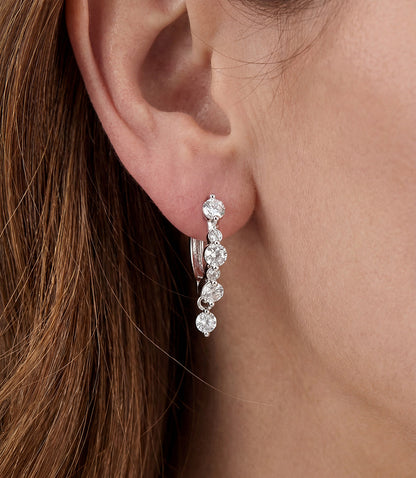 Dangling Crystal Huggie Earrings