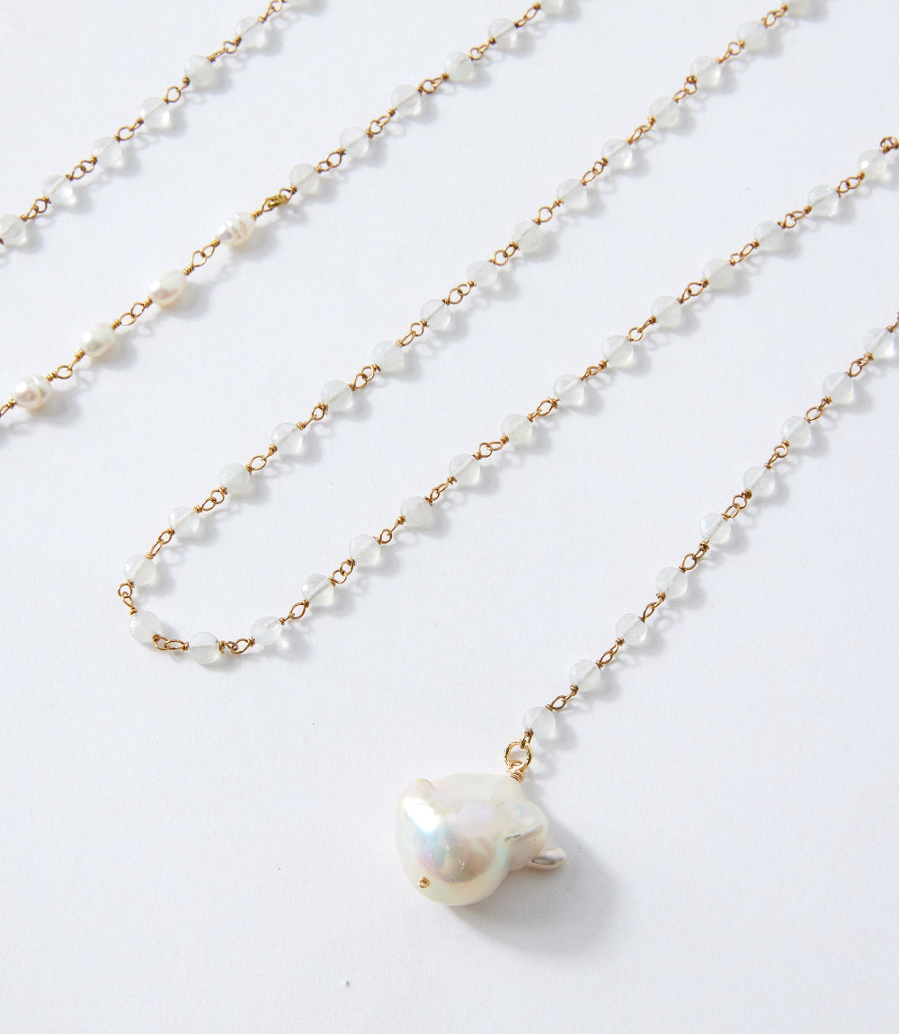 Pearl And Moonstone Necklace