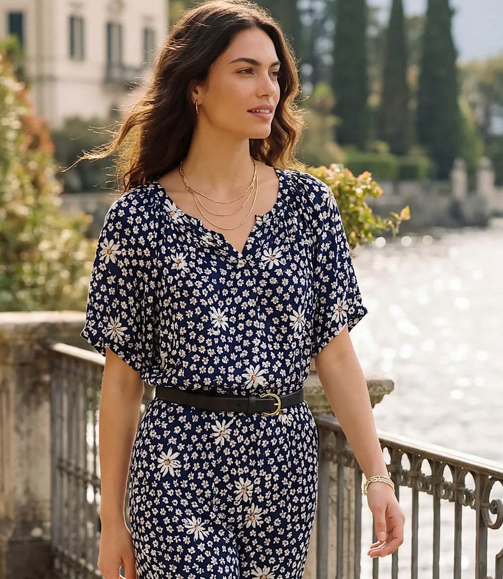 Puff Sleeve Peasant Top