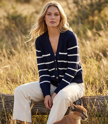 Stripe Cardigan Sweater