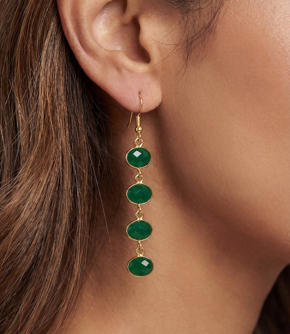 Four Drop Gemstone Earrings