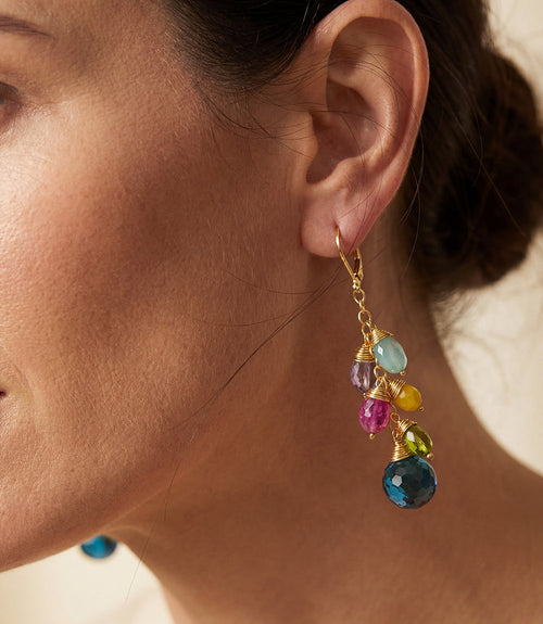 Gemstone Dangle Earrings