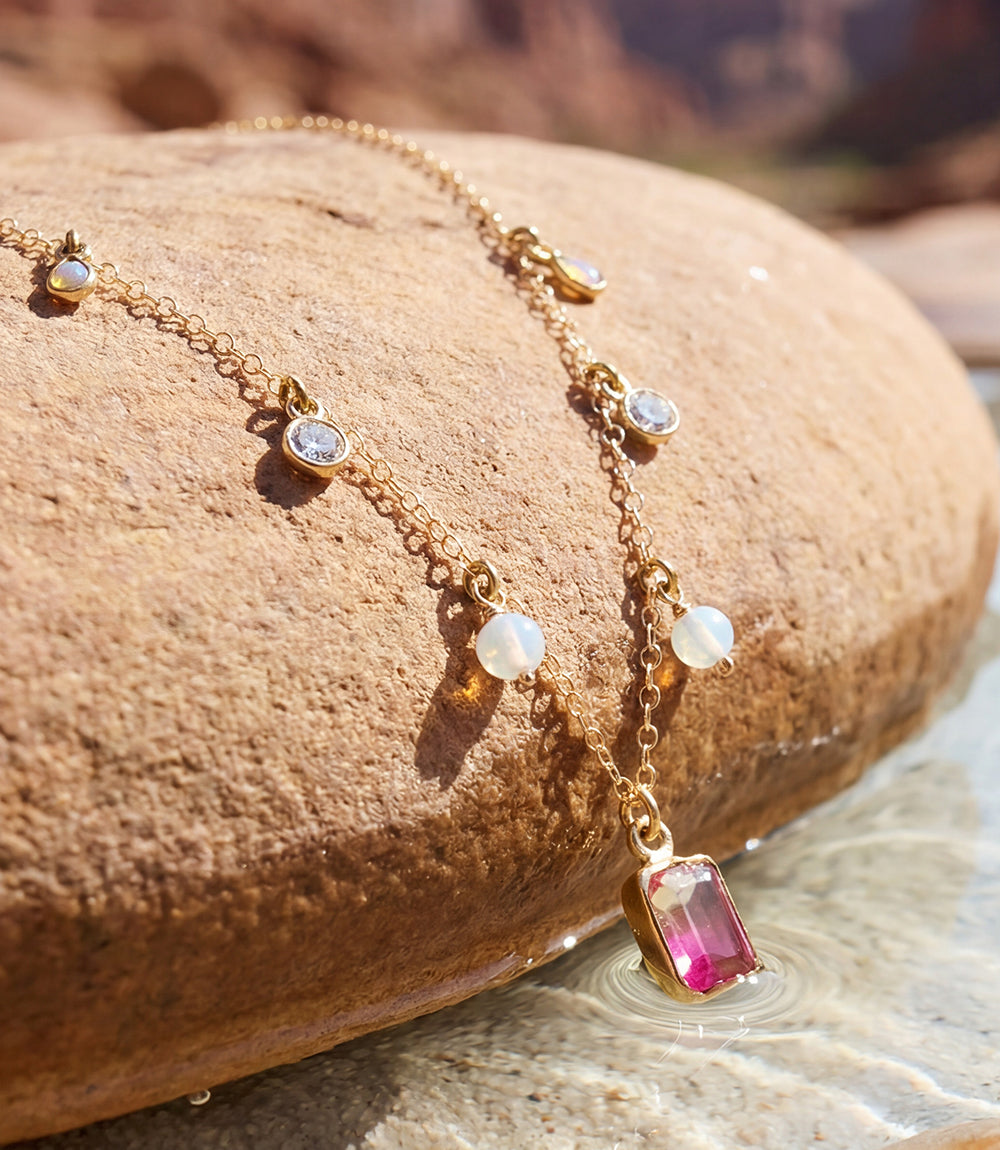 Gemstone Station Necklace
