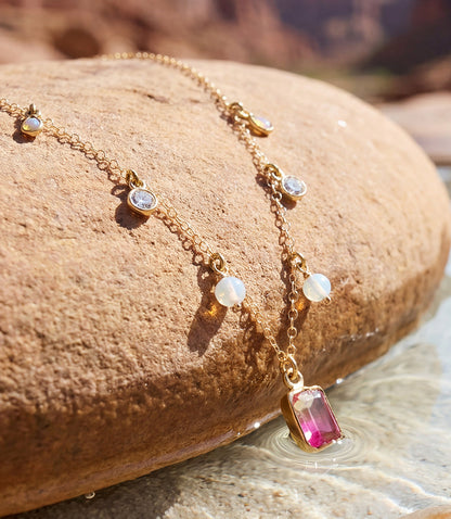 Gemstone Station Necklace