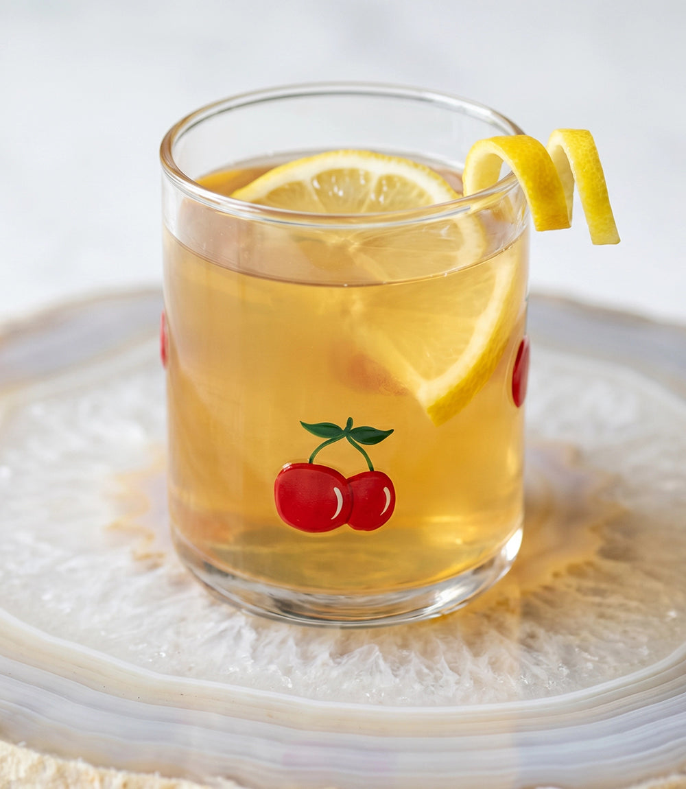 Cherry Hand-Painted Drinking Glass