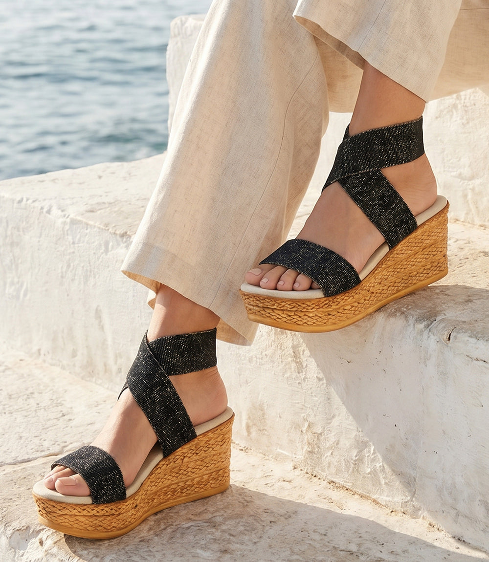 Charleston Shoe Co. Bermuda Strappy Wedge Sandals