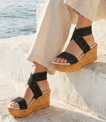 Charleston Shoe Co. Bermuda Strappy Wedge Sandals