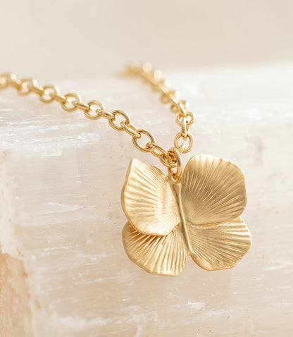 Sylvia Benson 18 Karat Gold Butterfly Necklace