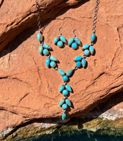 Turquoise Teardrop Cluster Set