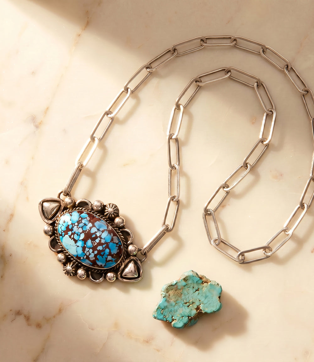 Sterling Silver Golden Hill Turquoise Necklace