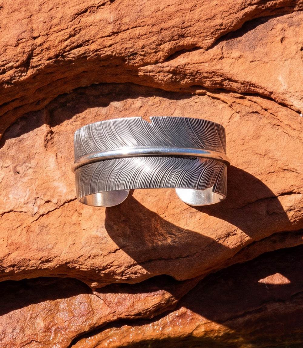 Sterling Silver Feather Bracelet