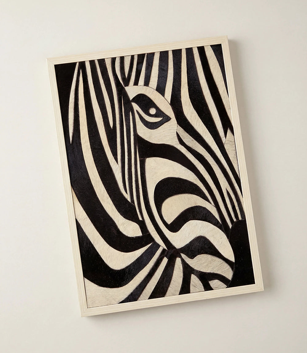 Leather Zebra Print Abstract Wall Art