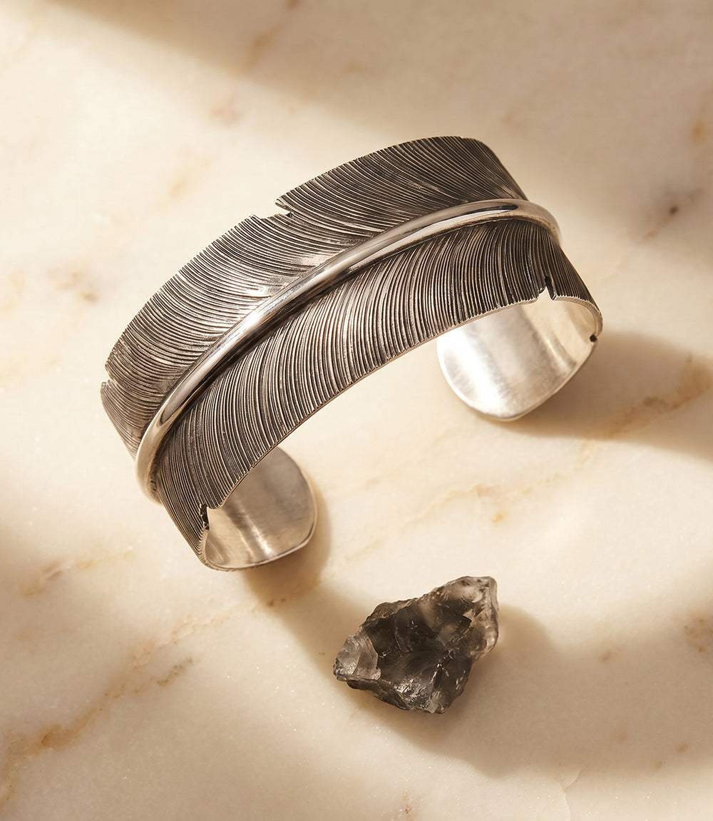 Sterling Silver Feather Bracelet