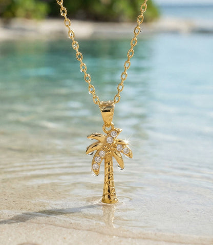 Pavé Palm Charm Necklace