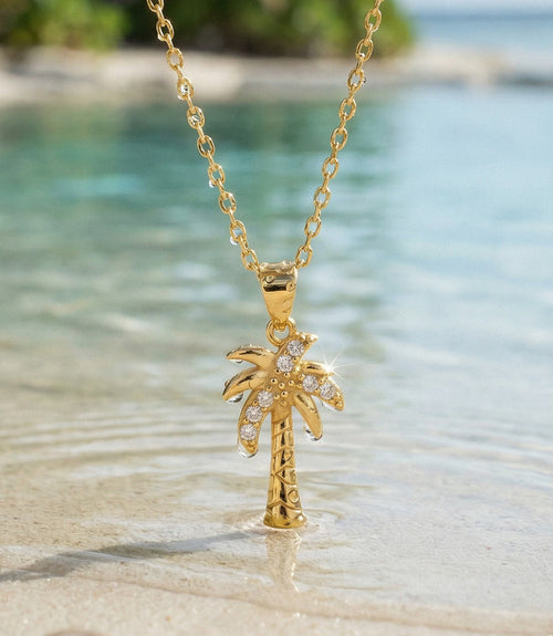 Pavé Palm Charm Necklace