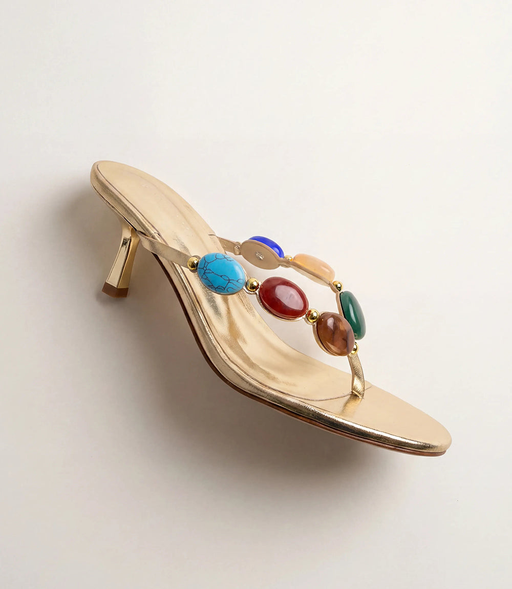 Billini Gema Beaded Kitten Heel Sandals