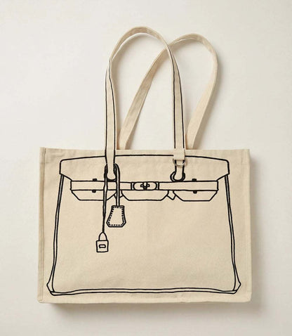 Bag Motif Cotton Canvas Tote