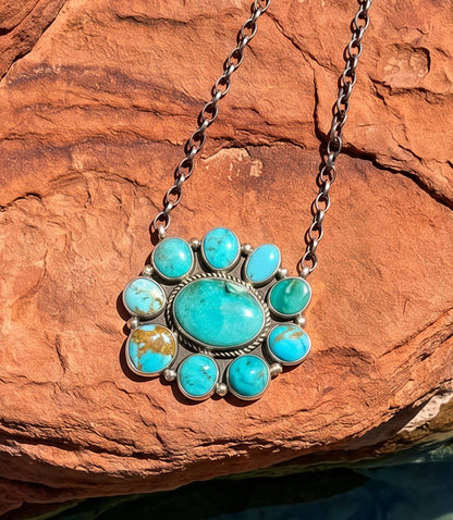Kingman Turquoise Pendant Necklace