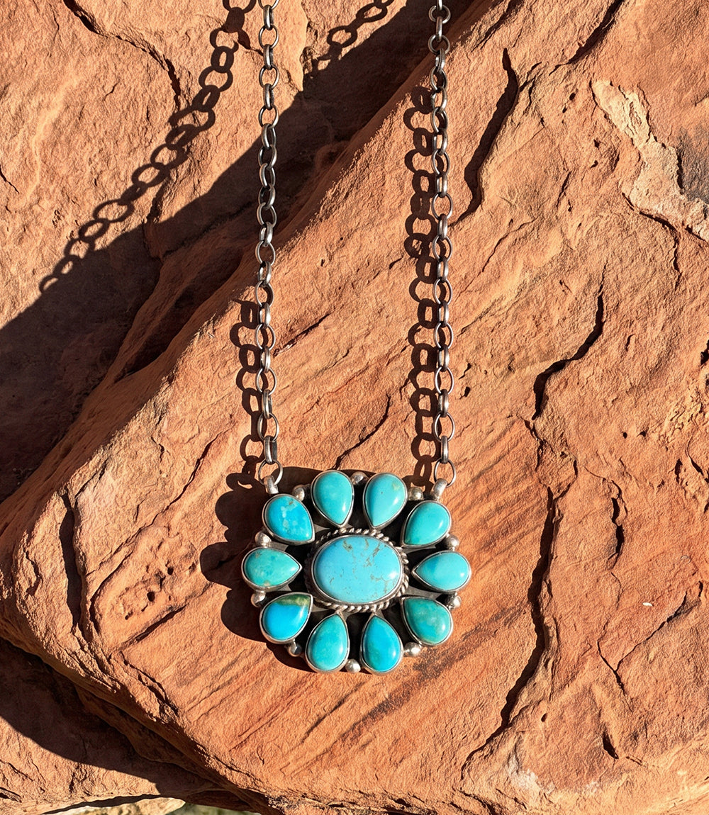 Kingman Turquoise Pendant Necklace