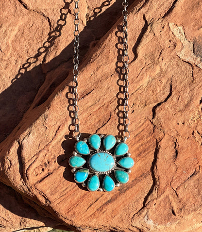 Kingman Turquoise Pendant Necklace