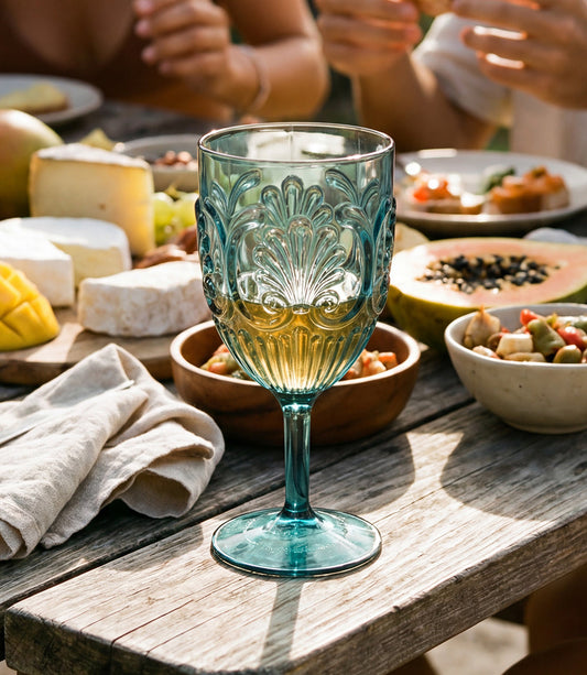 Acrylic Fleur Wine Glass
