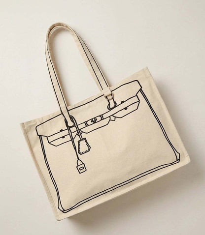 Bag Motif Cotton Canvas Tote