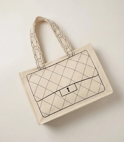 Bag Motif Cotton Canvas Tote