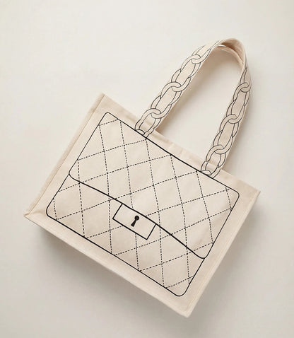 Bag Motif Cotton Canvas Tote
