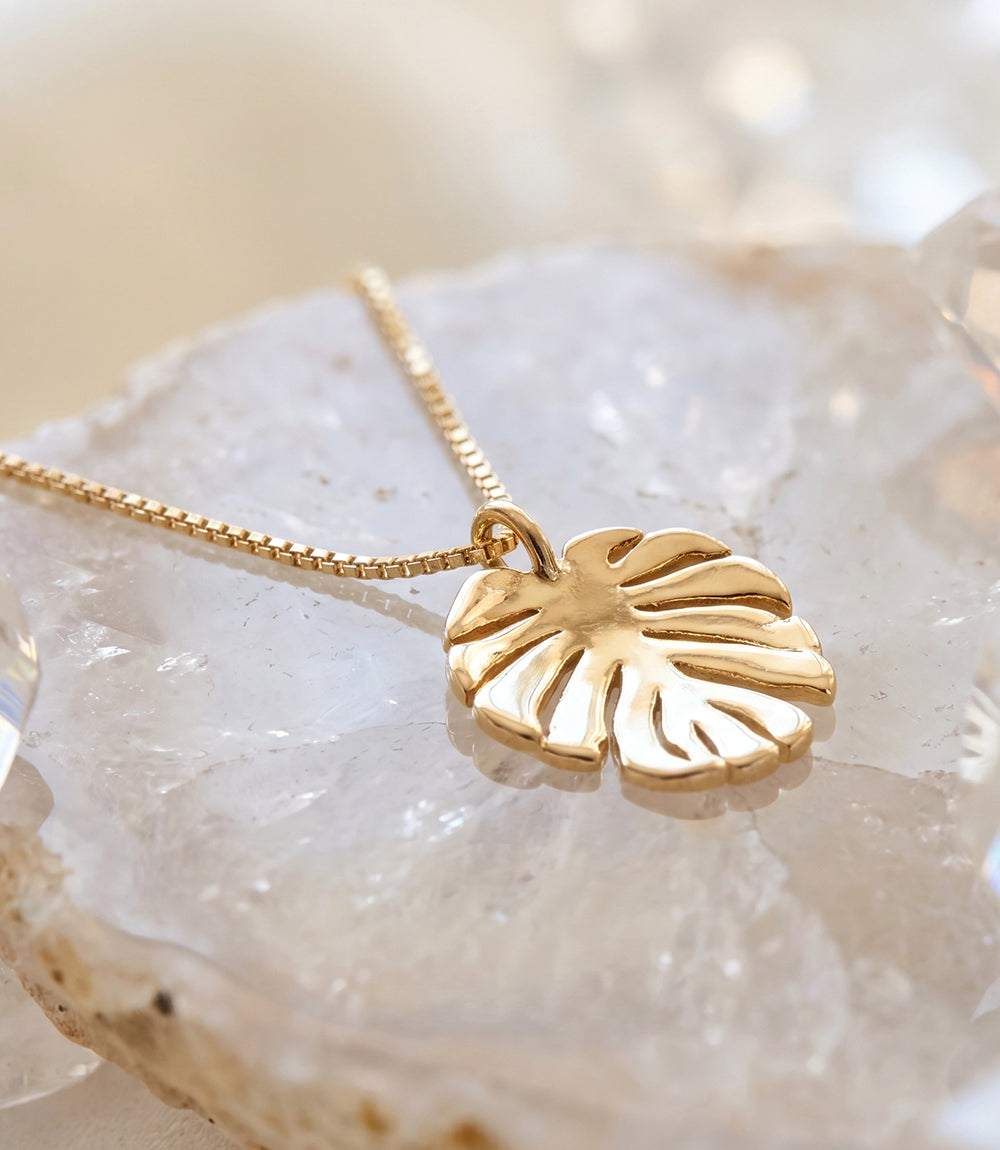 Tropical Leaf Charm Necklace