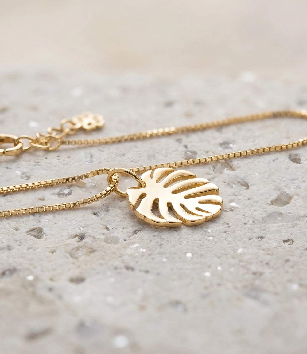 Tropical Leaf Charm Necklace