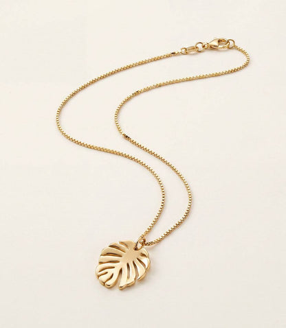 Tropical Leaf Charm Necklace