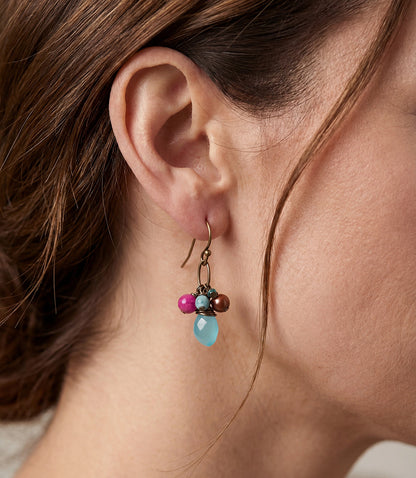 Jasper And Czech Glass Earrings