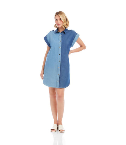 Cap Sleeve Denim Shirtdress