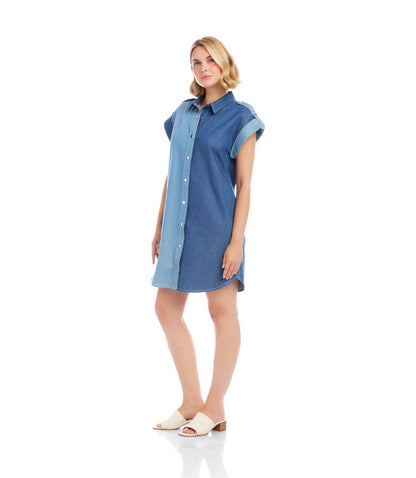 Cap Sleeve Denim Shirtdress