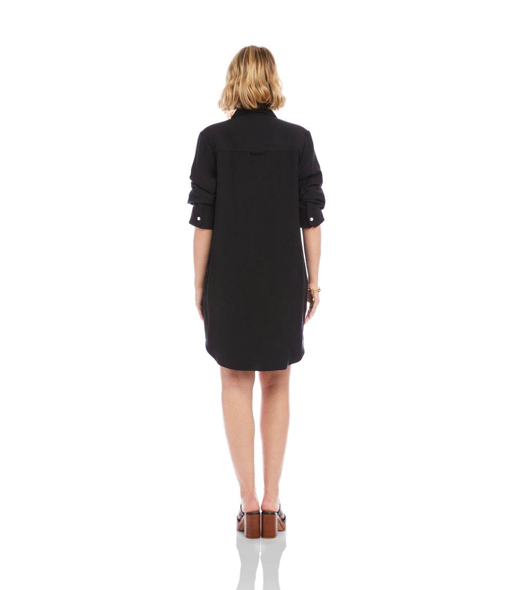 Ruched Sleeve Shirtdress