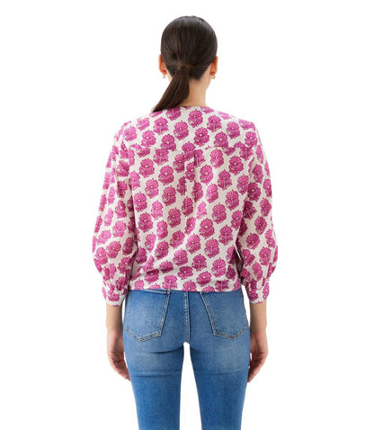 Blouson Sleeve Tie-Front Top