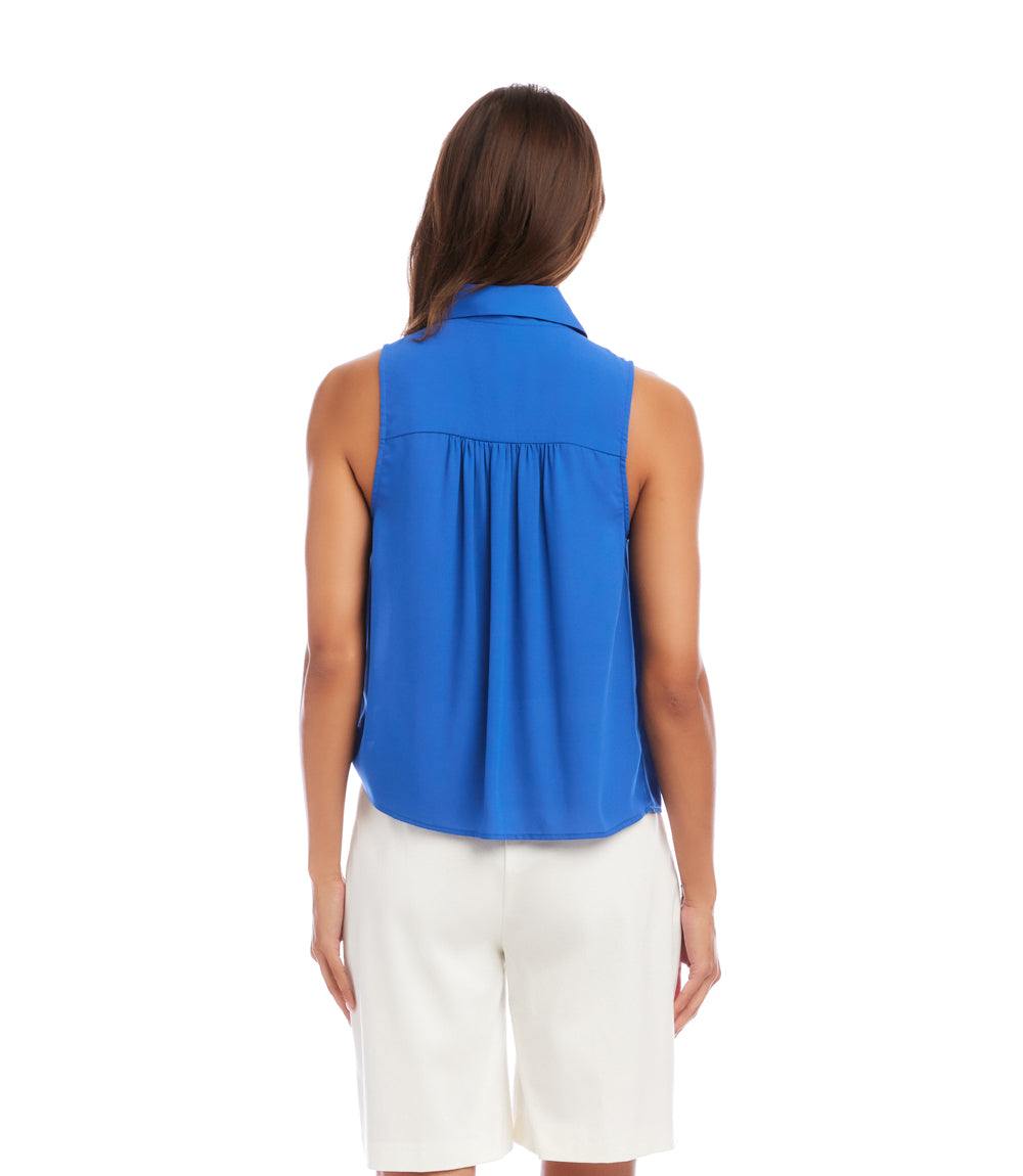 Petite Size Sleeveless Tie-Front Top