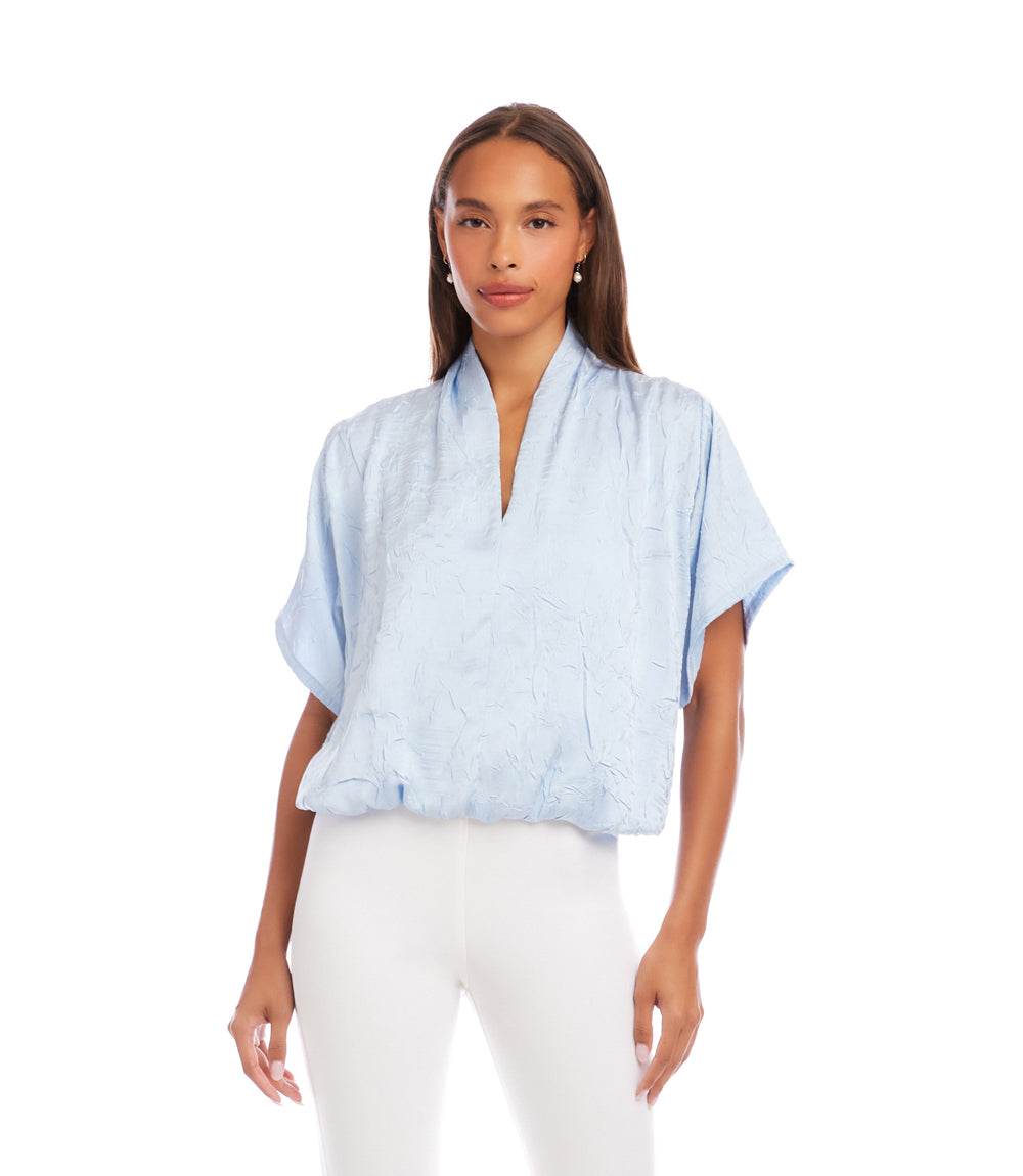 Petite Size Short Sleeve V-Neck Top