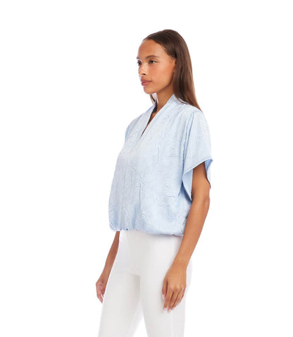Petite Size Short Sleeve V-Neck Top