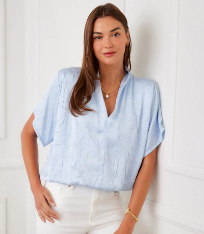 Petite Size Short Sleeve V-Neck Top